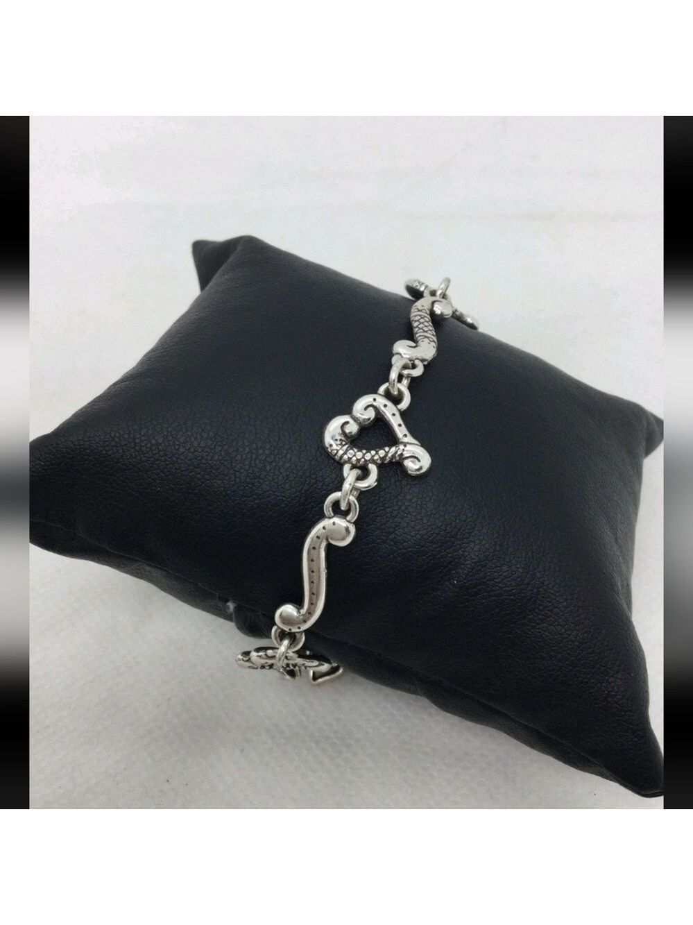 Brighton Silvertone Heart Link Bracelet 8"